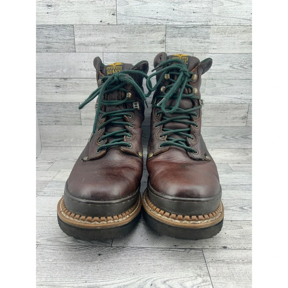 Georgia Boot Georgia Giant G8274 Men Sz 13W Brown Leather 8 Inch Work Boots‎